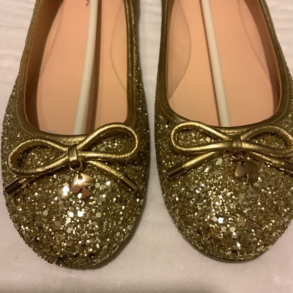 Kate Spade NewYork Gold Glitter Ballet Flats - Picture 3 of 7